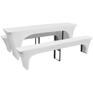 Conjunto 3 capas para mesa e bancos de bar, branco 220 x 70 x 80 cm