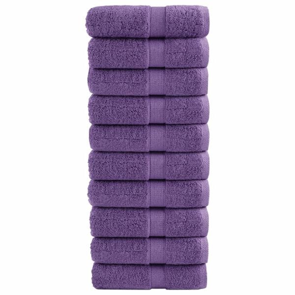 vidaXL Toalhas de bid&eacute; premium SOLUND 10 pcs 30x50 cm 600 gsm roxo