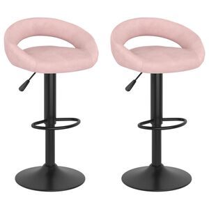 vidaXL Bancos de bar 2 pcs veludo rosa