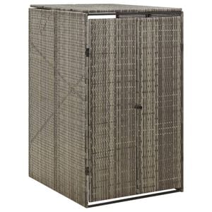 vidaXL Unidade arruma&ccedil;&atilde;o caixote do lixo 70x80x117 cm vime PE cinza