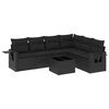 vidaXL 7 pcs conjunto de sof&aacute;s p/ jardim c/ almofad&otilde;es vime PE preto