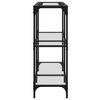 vidaXL Mesa consola com tampo em vidro transparente 98x30x81 cm aço