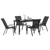 vidaXL Conjunto de Jantar para Jardim 5 pcs Preto
