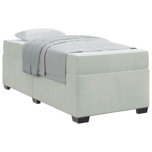 vidaXL Estrutura da Cama com colch&atilde;o Cinzento-claro 80 x 200 cm tecido
