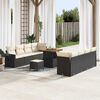 vidaXL Conjunto de Sof&aacute; de Jardim 11 pcs Preto e Creme vime PE