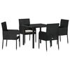 vidaXL Conjunto de Jantar para Jardim 5 unid. Preto vime PE