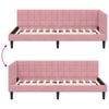 vidaXL Estrutura de Cama de Canto Rosa 100 cm x 200 cm Veludo