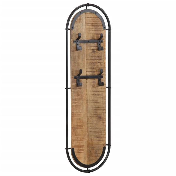 vidaXL Bengaleiros de parede c/ 4 ganchos 2pcs mangueira &aacute;spera maci&ccedil;a