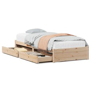 vidaXL Cama sem colch&atilde;o 75x190 cm madeira de pinho maci&ccedil;a