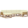 vidaXL Conjunto de Sof&aacute;s para Exterior 6 pcs Natural e Creme