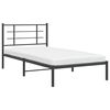 vidaXL Estrutura de cama com cabeceira 100x200 cm metal preto