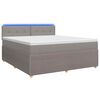 vidaXL Cama box spring com colch&atilde;o Cinzento-acastanhado 140 x 190 cm