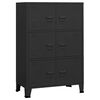 vidaXL Aparador de arruma&ccedil;&atilde;o industrial 75x40x115 cm metal preto