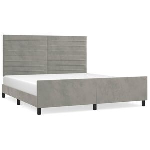 vidaXL Estrutura de cama sem colch&atilde;o 160x200 cm veludo cinzento-claro