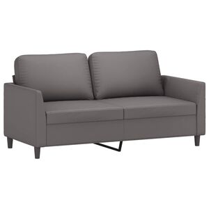 vidaXL Sofá de 2 lugares 140 cm couro artificial cinza