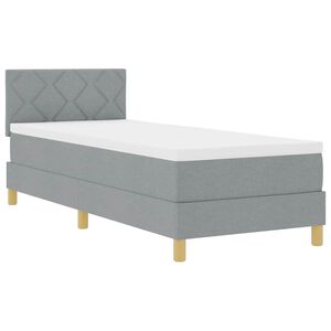 vidaXL Cama Box Spring LED Cinzento-claro 80 x 200 cm tecido