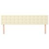 vidaXL Cabeceiras creme 200x5x78/88 cm couro artificial