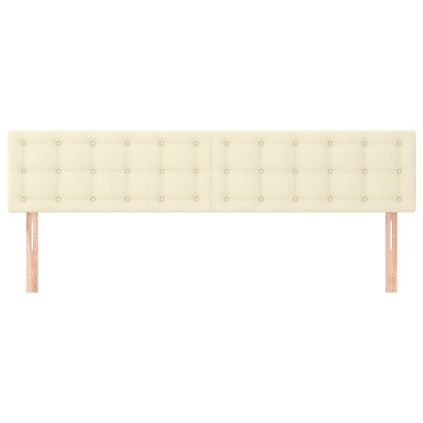 vidaXL Cabeceiras creme 200x5x78/88 cm couro artificial