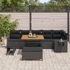 vidaXL Conjunto de Sof&aacute; de Jardim com almofada 11 pcs Preto vime PE