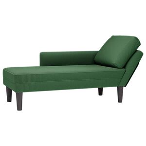 vidaXL Chaise lounge com almofada tecido corduroy selva verde escuro