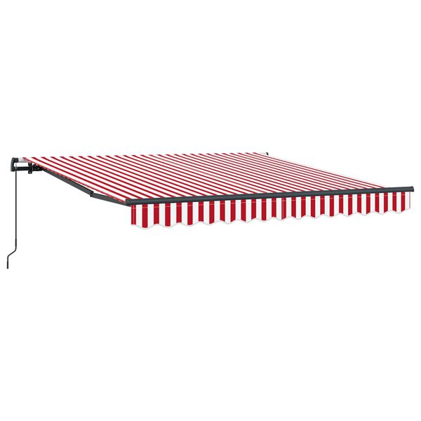vidaXL Toldo Retr&aacute;til Vermelho e Branco 300 x 250 cm Poli&eacute;ster e A&ccedil;o