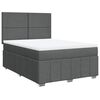 vidaXL Cama com molas/colch&atilde;o 140x190 cm tecido cinzento-escuro