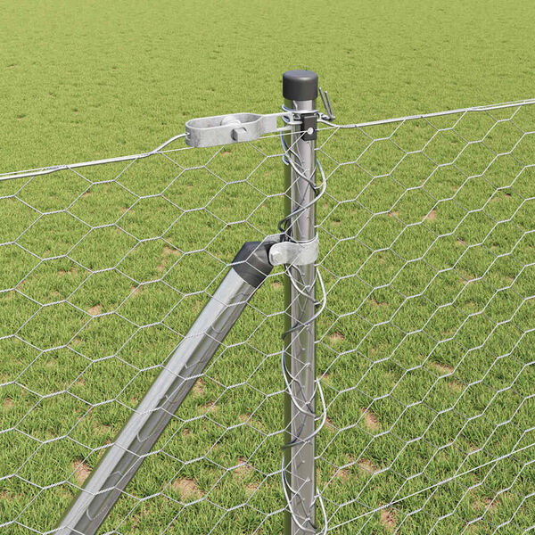 vidaXL Poste de Cerca Prateado 10 x 1,4 m (malha de 36 mm) A&ccedil;o