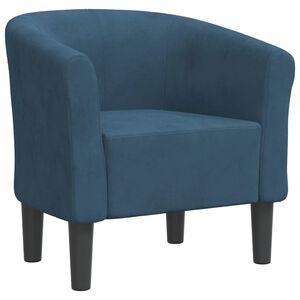 vidaXL Poltrona veludo azul-escuro
