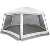 vidaXL Tenda para piscina c/ mosca amov&iacute;vel e paredes de rede cinzento