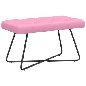 vidaXL Banco com bot&otilde;es estofados Rosa 80 x 40 x 46 cm Tecido