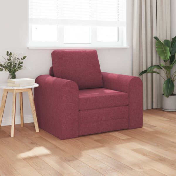 vidaXL Sof&aacute;-Cama Vinho Vermelho 98 x 71 x 83 cm tecido