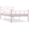 vidaXL Estrutura de cama 100x200 cm metal rosa