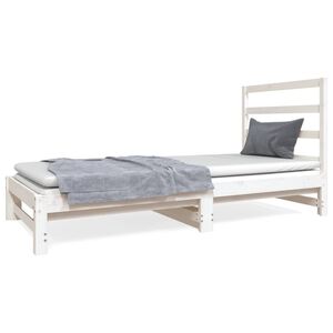 vidaXL Estrutura sof&aacute;-cama de puxar 2x(90x190) cm pinho maci&ccedil;o branco