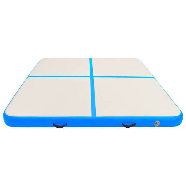 vidaXL Colch&atilde;o de gin&aacute;stica insufl&aacute;vel c/ bomba 200x200x15 cm PVC azul