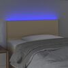 vidaXL Cabeceira de cama c/ luzes LED tecido 80x5x78/88 cm cor creme