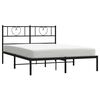 vidaXL Estrutura de cama em metal com cabeceira 150x200 cm preto