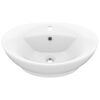 vidaXL Lavat&oacute;rio luxuoso oval 58,5x39 cm cer&acirc;mica branco mate