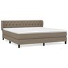 vidaXL Cama com molas/colch&atilde;o 160x200 cm tecido castanho-acinzentado
