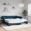 vidaXL Sof&aacute;-cama com gavet&atilde;o e colch&otilde;es 100x200 cm veludo azul