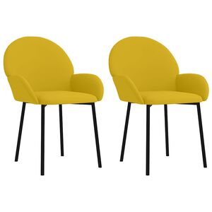 vidaXL Cadeiras de jantar 2 pcs veludo amarelo