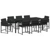 vidaXL Conjunto de Jantar para Jardim 9 unid. Preto vime PE