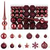 vidaXL Conjunto de Bolas de Natal 111 unid. Vinho Vermelho 6 cm