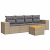 vidaXL 5 pcs conjunto de sof&aacute;s p/ jardim com almofad&otilde;es vime PE bege