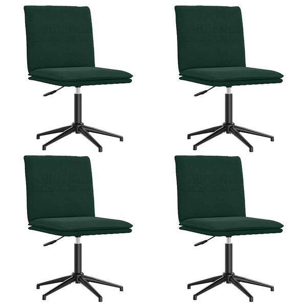 vidaXL Cadeiras de jantar 4 pcs veludo verde-escuro