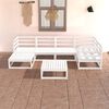 vidaXL 7 pcs conjunto lounge de jardim pinho maci&ccedil;o branco