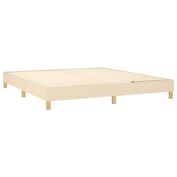 vidaXL Estrutura de cama com molas 160x200 cm tecido cor creme