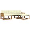vidaXL Conjunto de Sof&aacute;s para Exterior 4 pcs Natural e Creme