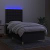 vidaXL Cama box spring c/ colch&atilde;o e LED 90x190 cm tecido preto