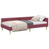 vidaXL Estrutura de Cama de Canto Vinho Vermelho 90 x 190 cm tecido