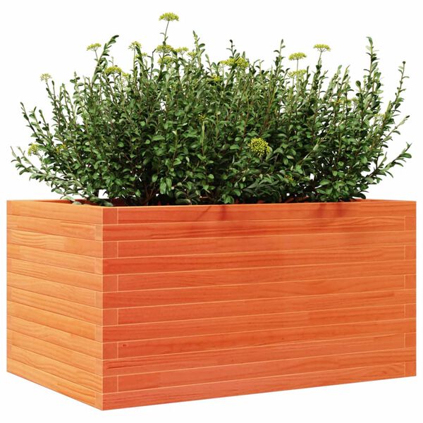 vidaXL Vaso/floreira de jardim 90x60x45,5 cm pinho maci&ccedil;o castanho mel